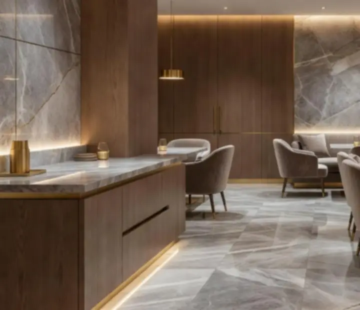 Súčasný interiér reštaurácie a lounge MajesticVenuue