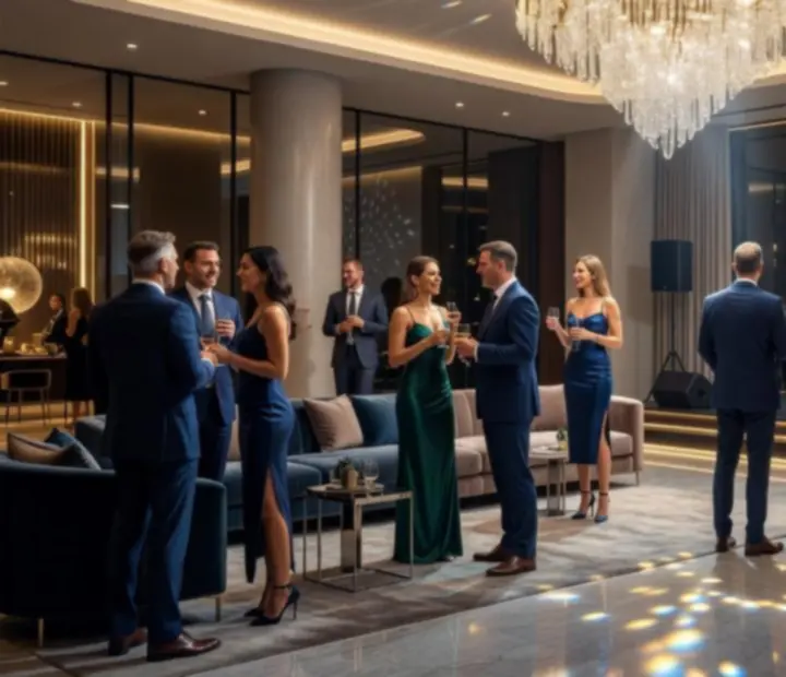 Spoločenský večer hostí v MajesticVenuue s fine dining a casino lounge atmosférou